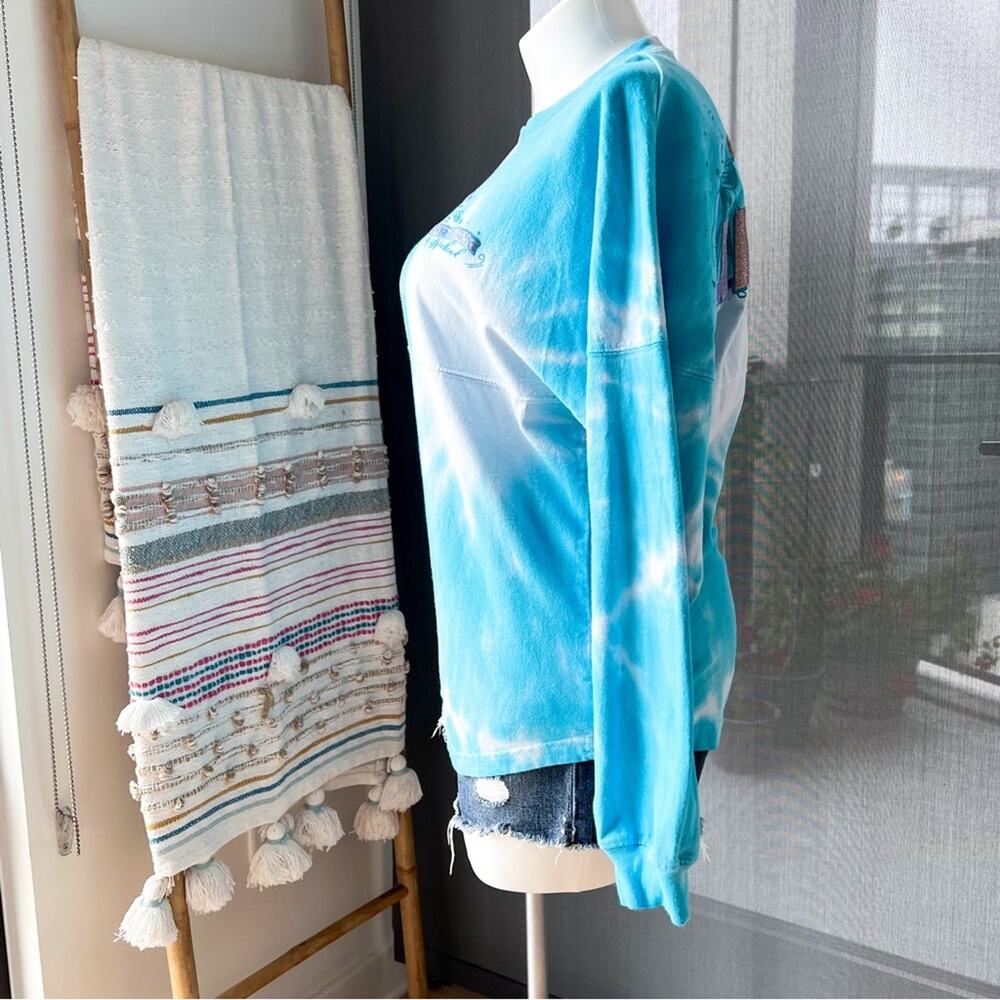 Walt Disney Spirit Jersey Princess 2022 Blue Tie Dye Long Sleeve Pullover Tee S - Picture 4 of 10